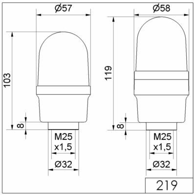 Werma Blitzleuchte RM 115VAC BU 219.520.67