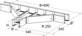 Niedax GFK-T-Stück 100x700mm ULLTE 100.700