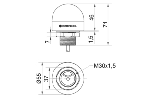 Werma MC55 RGB M12-Stecker 10-30VDC 240.120.50