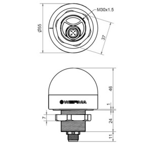 Werma MC55 UL Einbauleuchte 24V RGY M12 240.420.55