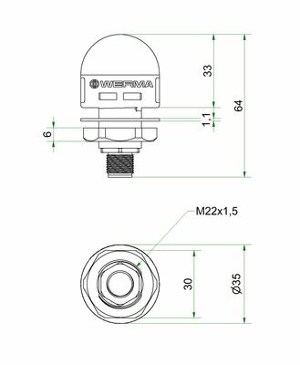 Werma MC35 UL Leuchte + Summer 10-30V RGB M12 241.340.50