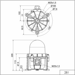 Werma LED-Hindernisfeuer BM 12-50VDC RD 281.410.55