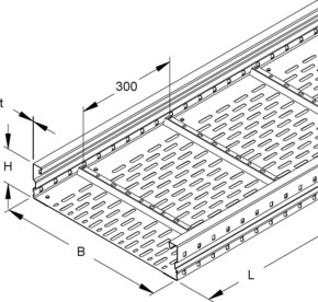 Niedax Weitspannkabelrinne 105x300x3000mm WRL 105.300/3 F