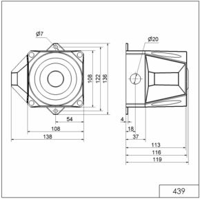 Werma Blitz-Sirene WM 32 Töne 9-60VDC GY/YE 439.130.55