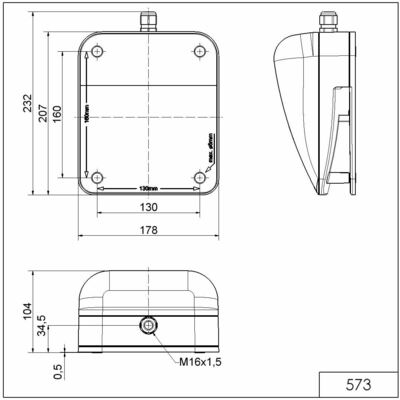 Werma Signalhupe WM Dauerton 115VAC BK/GY 573.000.67