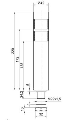 Werma Signalsäule deSIGN42 EM 24VDC YE/RD 694.020.55