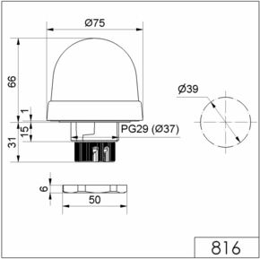 Werma LED-Dauerleuchte EM 115VAC YE 816.300.67