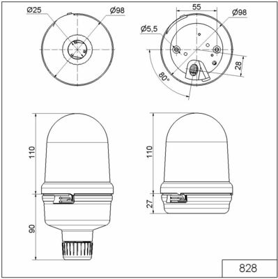 Werma Blitzleuchte RM 115VAC RD 828.140.67