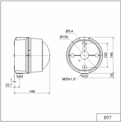 Werma Doppel-Blitzleuchte BWM 230VAC YE 897.300.68