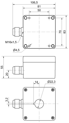 Werma Aufbaugehäuse 1-fach GY 975.109.02