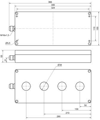 Werma Aufbaugehäuse 4-fach GY 975.109.05