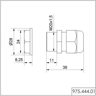 Werma Kabelverschr. M20x1,5 mit Mutter 975.444.01