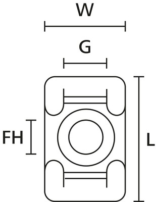 HellermannTyton Befestigungssockel KR8G5-N66-NA