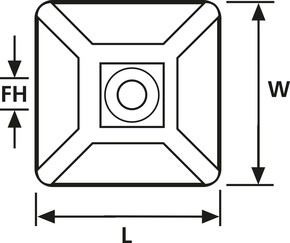 HellermannTyton Befestigungssockel MB4CA/S/-N66-NA-C1