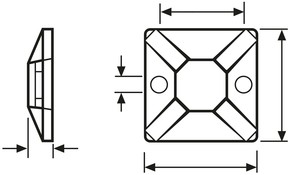 HellermannTyton Befestigungssockel MB4CA-N66-NA-C1