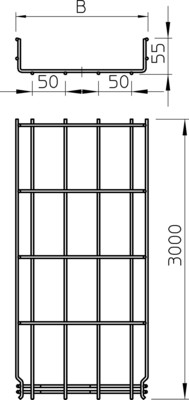 OBO Bettermann Vertr Gitterkabelrinne 55x100x3000mm GRM 55 100 A4