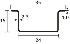 HellermannTyton Tragschiene weiss Chrom 100m DELTA2F