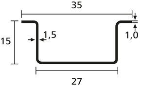 HellermannTyton Tragschiene weiss Chrom 100m DELTA2F