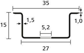 HellermannTyton Tragschiene weiss Chrom 100m DELTA2F