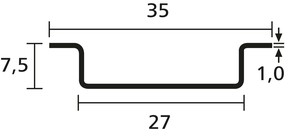 HellermannTyton Tragschiene weiss Chrom 100m DELTA2F