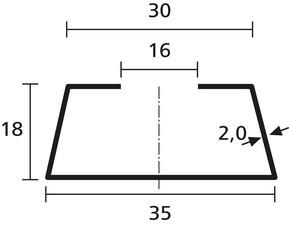 HellermannTyton Tragschiene weiss Chrom 40m DELTA3