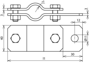 DEHN Erdungsrohrschelle D 60,3mm St/tZn ERS 60 AB11 STTZN