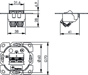 Telegärtner Modulaufnahme AMJ-SL 2-fach 100022983