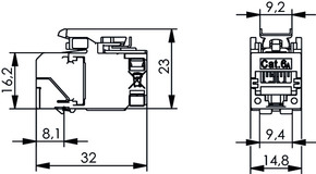 Telegärtner AMJ-SL Modul Cat.6A, T568A 100023209