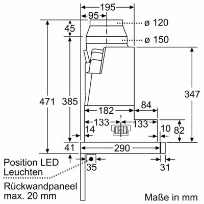 Siemens MDA Flachschirmhaube LI67SA671