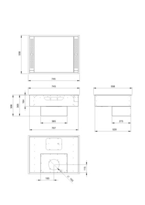 Amica Kochfeldabzug autark 80cm DHI 752 720 S