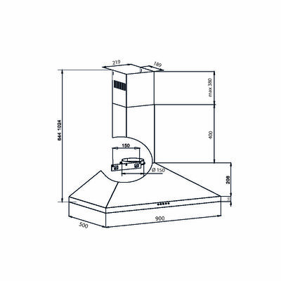 Amica Kaminhaube Trapez,90cm KH 17285 S