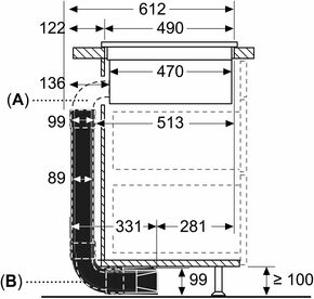 Constructa-Neff Flachkanalbogen 90Grad,vertikal Z861KR2