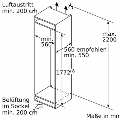 Constructa-Neff EB-Kühlgerät 289l,FreshSafe KI8813FE0