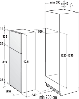 Gorenje EB-Kühl/Gefrierkombi Schlepptür,GT oben RFI412EP1