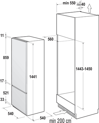 Gorenje EB-Kühl/Gefrierkombi Schlepptür,GT unten RKI415EP1