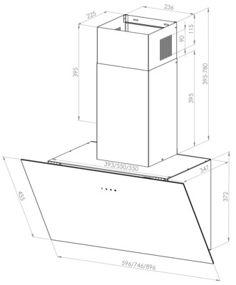 Oranier Dunstabzugshaube Koppfrei,75cm LEA 75S1