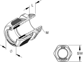 HKL Kabelverschraubung lgr,D=27-35mm,IP68 1234VM5001