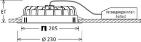 LTS Licht&Leuchten LED-Einbaudownlight 3000K inkl.Konverter VTFL 10.2530/DALI weiß