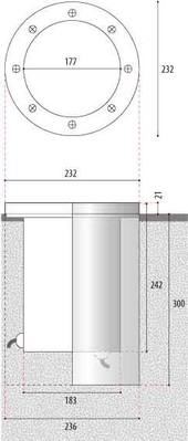 Wibre Bodeneinbau-Scheinwerfer HIT-CRI 70W 230V 4.0098.01.70