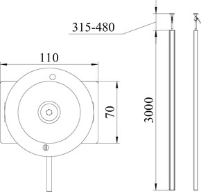 OBO Bettermann Vertr Installationssäule 70x110x3000mm ISS70110EL