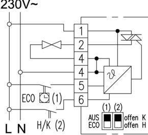 Alre-it Klimaregler elek. m.Triac superfl.AP 30°C 230V KTRTB-211.108