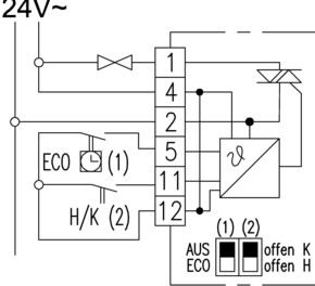 Alre-it Klimaregler elek. m.Triac superfl.AP 30°C 24V KTRTB-250.108