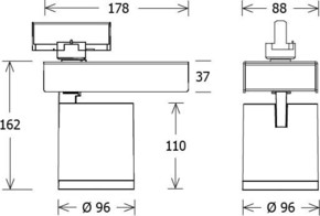 LTS Licht&Leuchten LED-Stromschienenstrahler 2700K DALI SCOUT203927252D-EUws