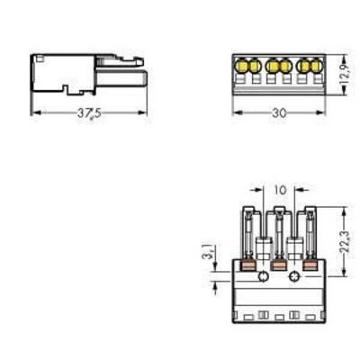 WAGO GmbH & Co. KG Buchsenteil 3p,2L orange 770-1343