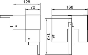 OBO Bettermann Vertr Inneneck vereinfacht asymmetrisch 70x170 GS-AI70170RW