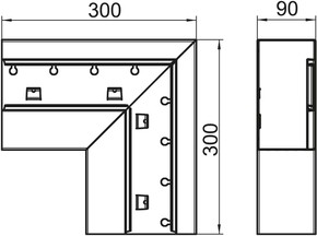 OBO Bettermann Vertr Flachwinkel fallend asymmetrisch GS-AFF90170RW