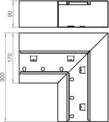 OBO Bettermann Vertr Flachwinkel steigend asymmetr. GS-AFS90170RW