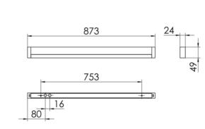 Ridi-Leuchten LED-Lichtleiste 4000K schwarz LBK0873NDFSW0350K840