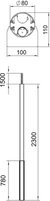 OBO Bettermann Vertr Installationssäule Boden/Decke ISS110100FRW