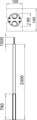 OBO Bettermann Vertr Installationssäule Boden/Decke ISS140100FEL